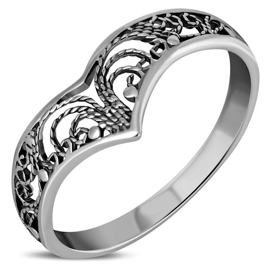 Filigree Style Silver Ring, rp725
